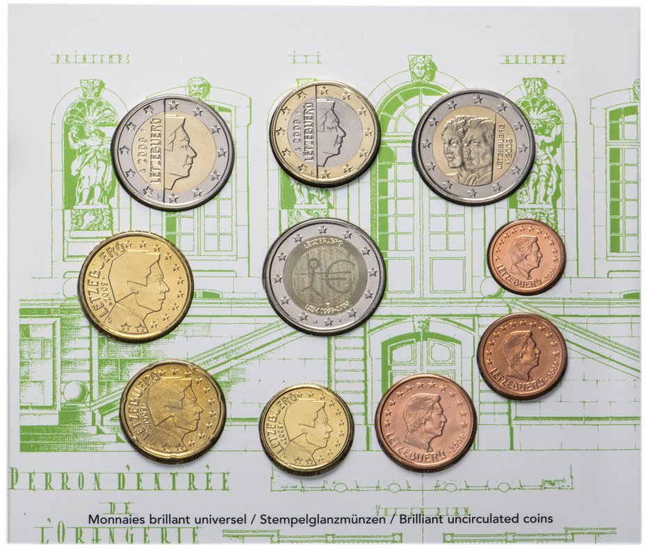 купить Люксембург 2009 официальный набор евро из 10 монет в буклете