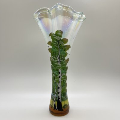 купить Ваза с изображением березы, стекло, роспись, Россия, 2010-2020 гг.