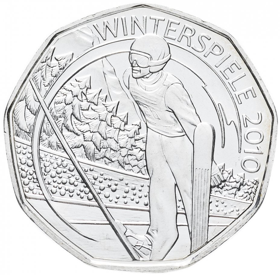 купить Австрия 5 евро 2010 "XXI зимние олимпийские игры - Прыжки на лыжах с трамплина"