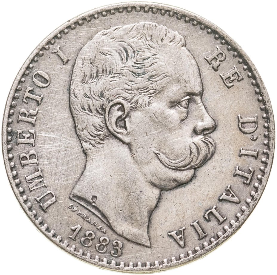 Монета Италия 2 лиры (lire) 1883 стоимостью 4950 руб.