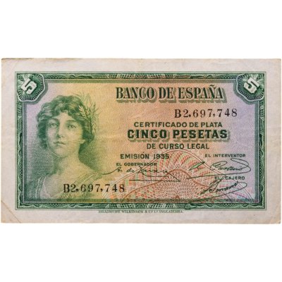 купить Испания 5 песет 1935 года (Pick 85a(2)
