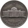 Купить США 5 центов (cents) 1945 D Jefferson Nickel (Джефферсон) знак монетного двора "D" - Денвер