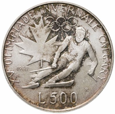 купить Сан-Марино 500 лир 1988 "XV зимние Олимпийские Игры, Калгари 1988"