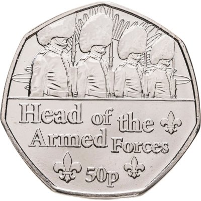 купить Гернси 50 пенсов 2022 "Титулы Королевы - Главнокомандующий Вооруженными Силами"