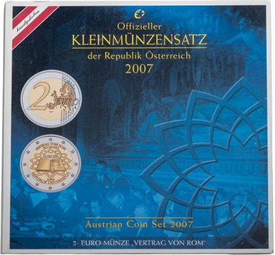 купить Австрия 2007 официальный годовой набор евро из 8-ми монет в буклете
