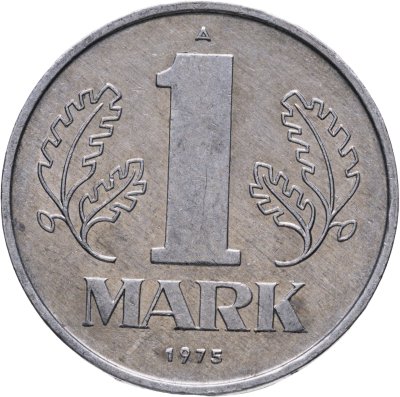 купить Германия (ГДР) 1 марка 1975, надпись "MARK"