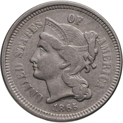 купить США 3 цента (cents) 1865