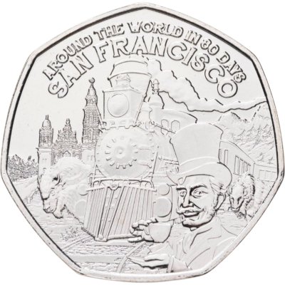 купить Гернси 50 пенсов 2022 "Вокруг света за 80 дней - Сан-Франциско"