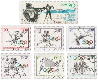 купить Германия ФРГ набор из 7 марок "Спорт и Олимпийские игры"