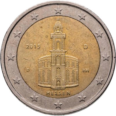 купить Германия 2 евро (euro) 2015 D Федеральные земли Германии - Церковь Св. Павла во Франкфурт-на-Майне, Гессен знак монетного двора: "D" - Мюнхен