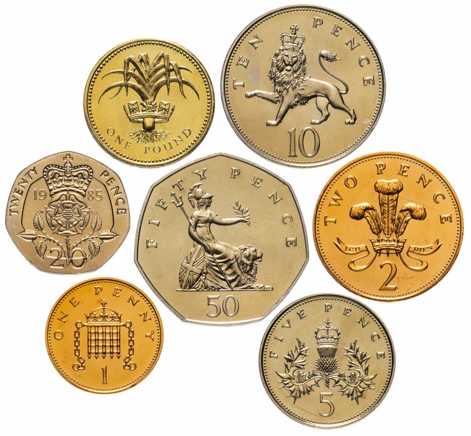 купить Великобритания набор монет 1985 (7 монет)