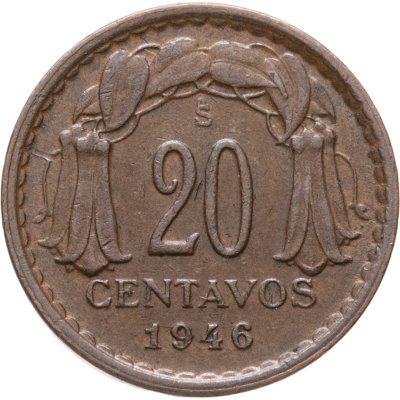 купить Чили 20 сентаво (centavos) 1946