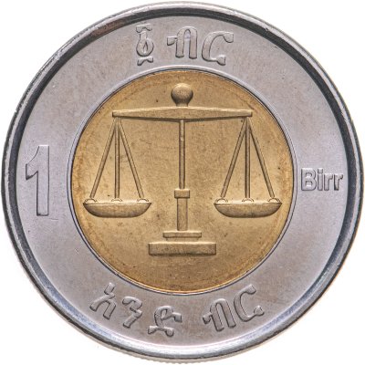 купить Эфиопия 1 быр 2010 "Весы правосудия"