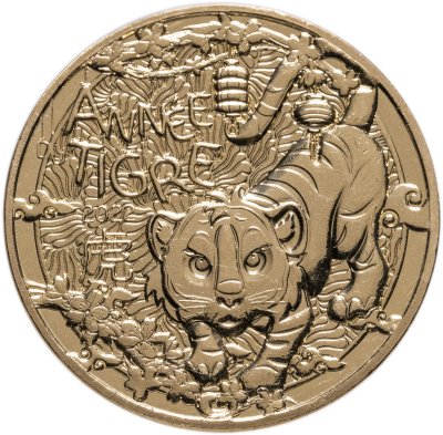 купить Франция 1/4 евро (euro) 2022 "Китайский гороскоп - год тигра"