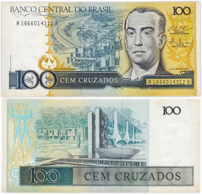 купить Бразилия 100 крузадо 1988 года (Pick 211с)