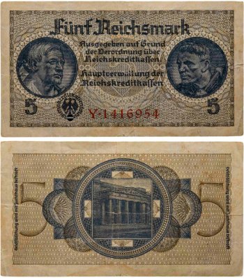 купить Германия, Третий рейх 5 марок 1939-1945