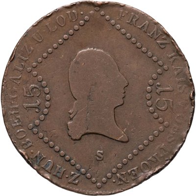 купить Австрия 15 крейцеров (kreuzer) 1807, знак монетного двора "S" - Смолник