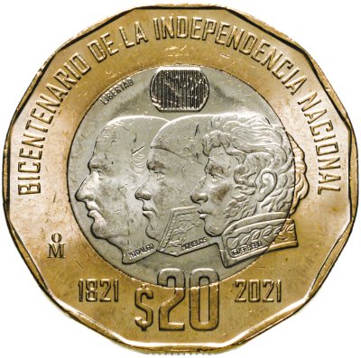 купить Мексика 20 песо (pesos) 2021 "200 лет независимости Мексики"