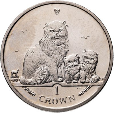 купить Остров Мэн 1 крона (crown) 2005 "Кошки - Гималайская кошка"