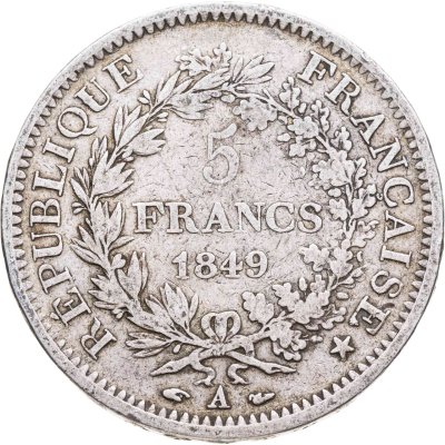 купить Франция 5 франков 1849 A