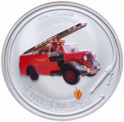 купить Острова Кука 1 доллар 2006 "Пожарные машины мира: Commer 1934" в футляре