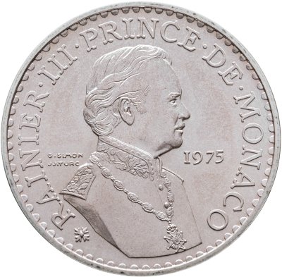купить Монако 50 франков (francs) 1975 "25 лет правления Ренье III"