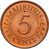 Купить Маврикий 5 центов (cents) 1999