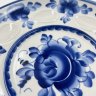 Купить Блюдо пасхальное для яиц и кулича, фарфор, роспись, Речицкий фарфоровый завод (Гжель), СССР, 1970-1980 гг.