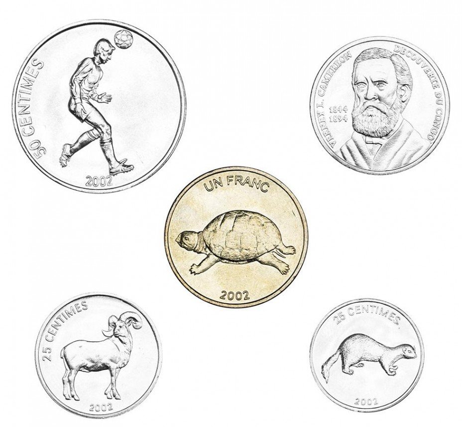 купить Конго набор монет 2002 года (5штук)