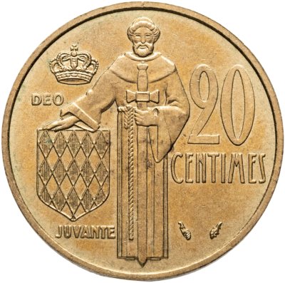 купить Монако 20 сантимов 1978