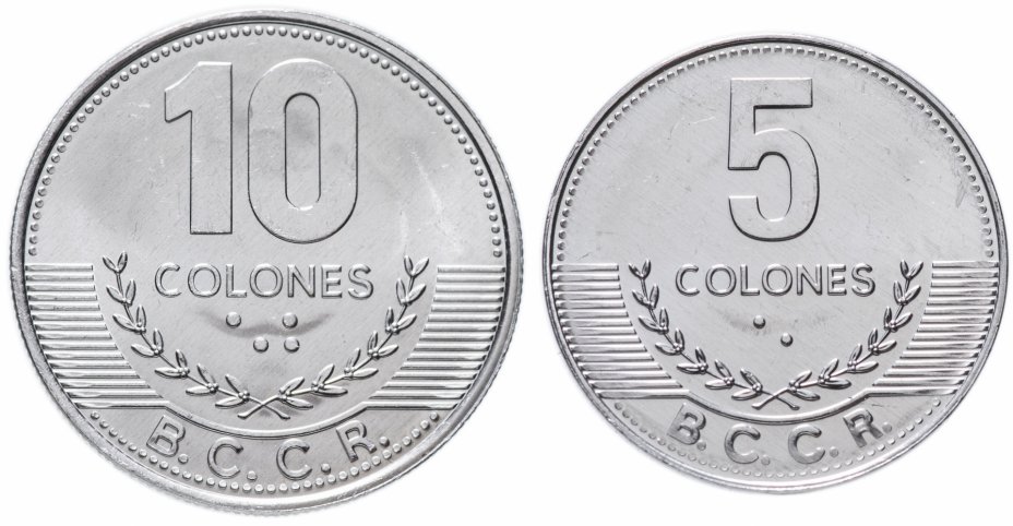 купить Коста Рика 5 и 10 колон (colones) 2016