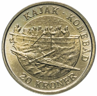 купить Дания 20 крон (kroner) 2010 "Корабли - Каяк-Умиак"