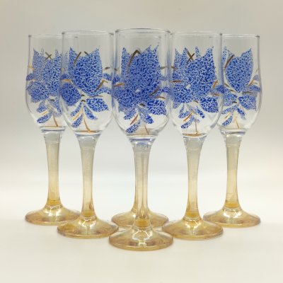 купить Набор из 6-ти свадебных бокалов с растительным декором, стекло, золочение, Российская Федерация, 2000-2020 гг.