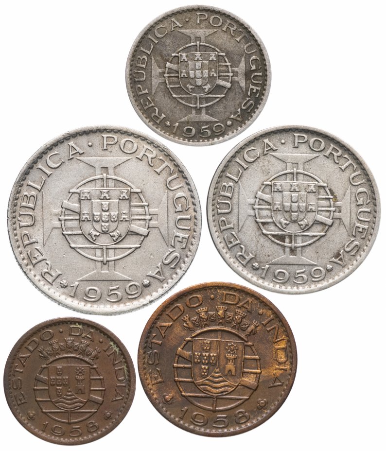 купить Португальская Индия набор из 5 монет 1958-1959
