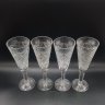 Купить Набор из 4-х бокалов для шампанского с рельефным декором, хрусталь, алмазная грань, СССР, 1970-1990 гг.