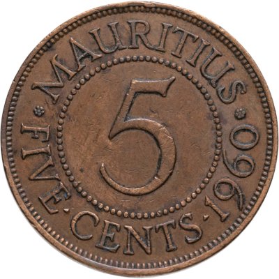 купить Маврикий 5 центов (cents) 1960