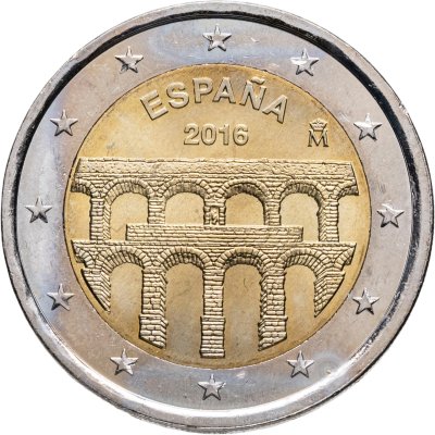 купить Испания 2 евро 2016 Акведук в Сеговии