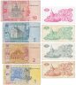 Купить Украина набор из 8 банкнот 1, 3, 10, 50 карбованцев и 1, 2, 5,  10 гривен 1991-2015