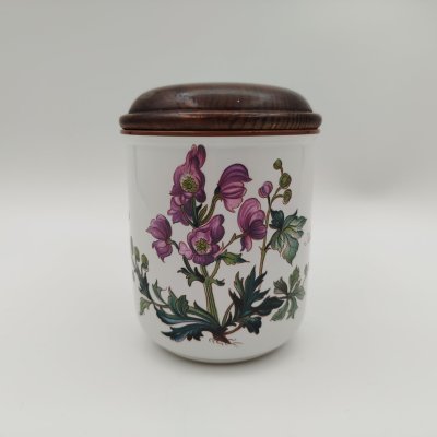 купить Банка "Aconitum napellus" ("Борец клобучковый") для сыпучих продуктов (для чая, специй), серия "Botanica", фарфор, деколь, дерево (крышка), Villeroy & Boch, фарфор, деколь, дерево (крышка), Villeroy & Boch, Люксембург, 1980-2002 гг.