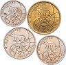 Купить Комплект 4-х монет острова Шпицберген Арктикуголь 10, 25, 50 и 100 рублей 1993 ММД