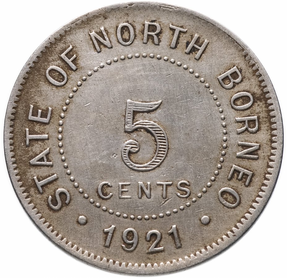 купить Британское Северное Борнео 5 центов (cents) 1921