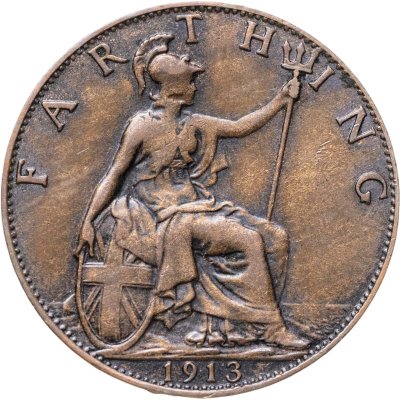 купить Великобритания 1 фартинг (farthing) 1913