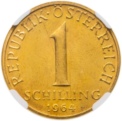 купить Австрия 1 шиллинг 1964 в слабе NGC PF63 cameo