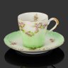 Купить Кофейная пара с цветочным декором, "Limoges", фарфор, аэрография, деколь, золочение, Франция, 1900-1930 гг.