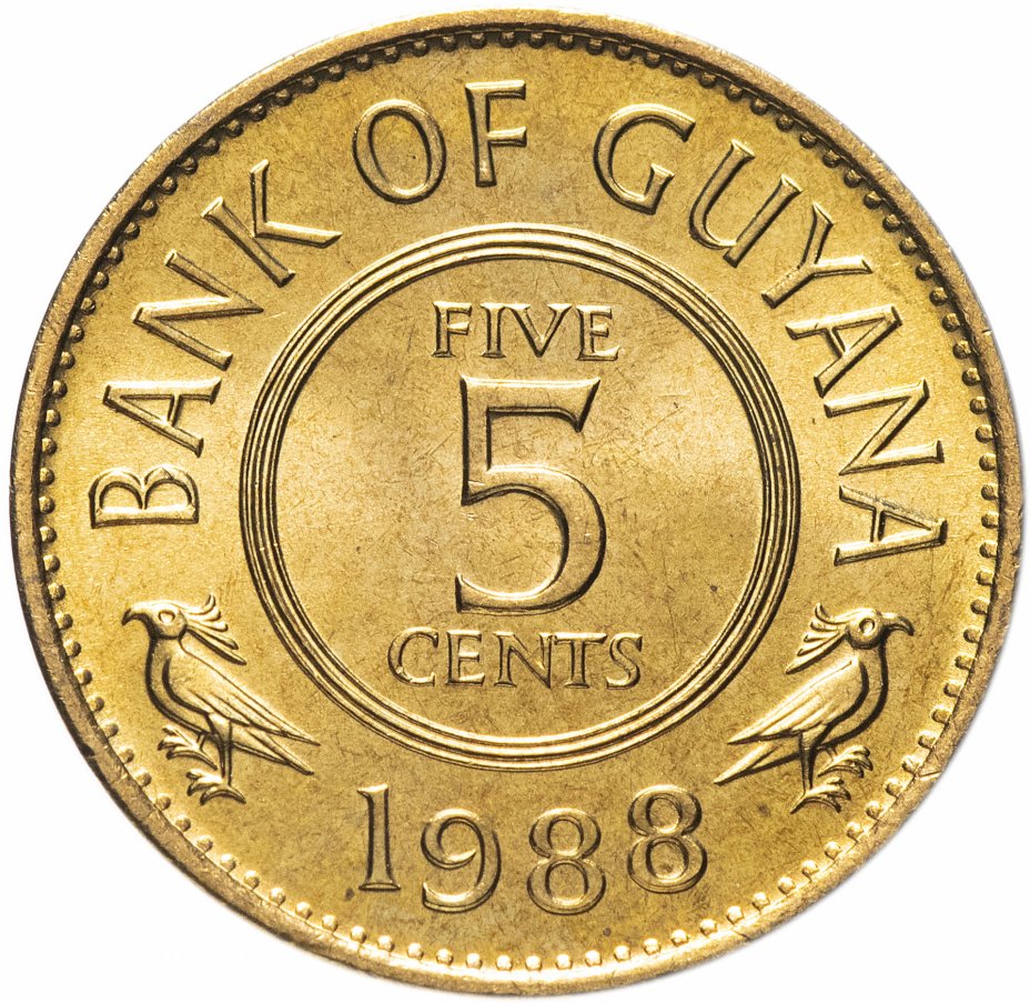 купить Гайана 5 центов (cents) 1988-1989