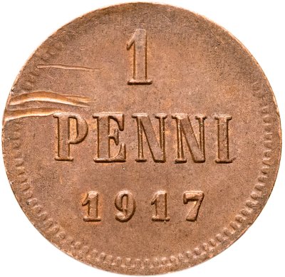 купить 1 пенни (penni) 1917, монета для Финляндии