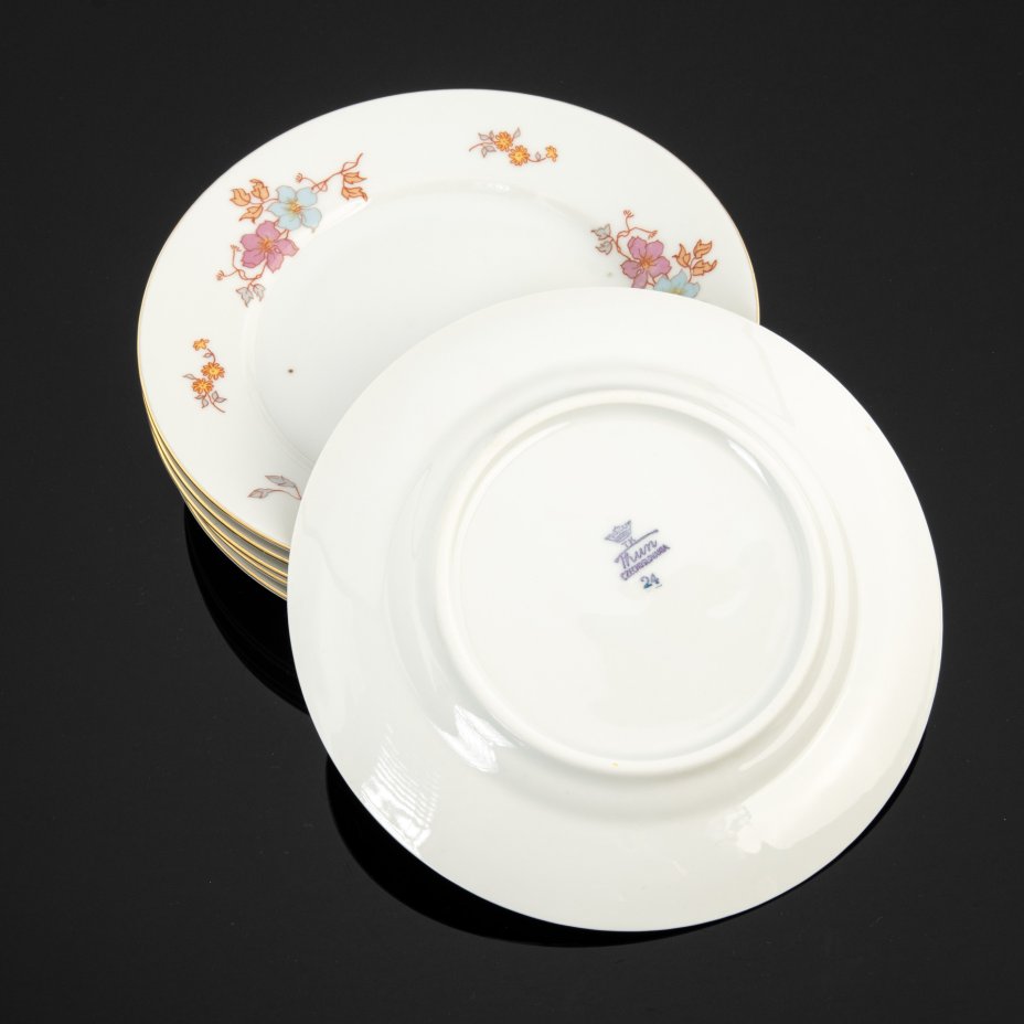 Набор для подачи десерта на 6 персон (блюдо и десертные тарелки ...