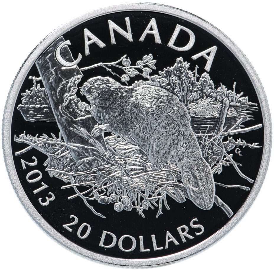 купить Канада 20 долларов 2013 "Бобер" в футляре, с сертификатом