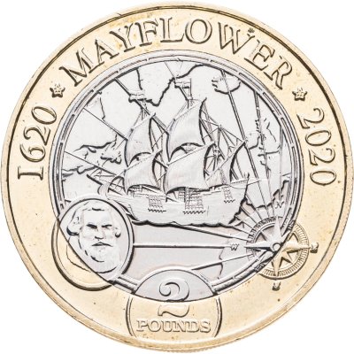 купить Остров Мэн 2 фунта 2020 «400 лет историческому путешествию "Мэйфлауэр"»