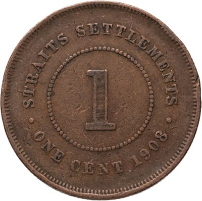 купить Стрейтс Сетлментс 1 цент (cent) 1908